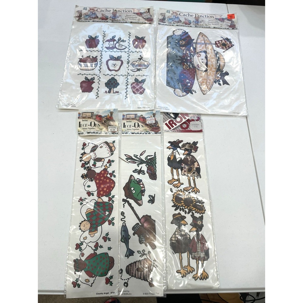 Vintage Cache Junction Seitec‎ Velour Iron-on Transfers Lot Crows Angels Teacher